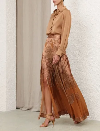 Zimmermann Memento Burnout Maxi Skirt