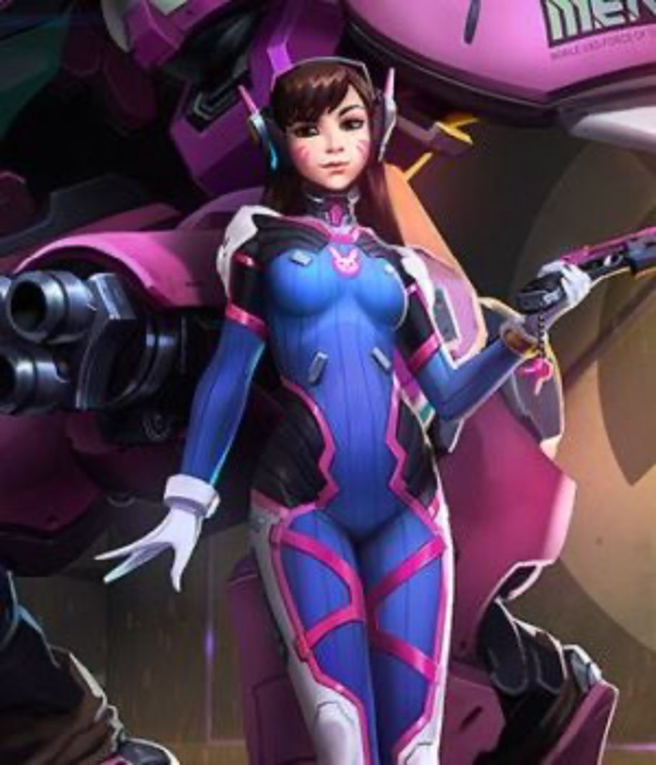 Dva OW 1 Full cosplay ( Outfit, wig, headset, prop ) 