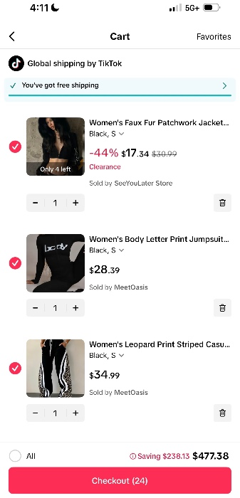 TIKTOK SHOP CART