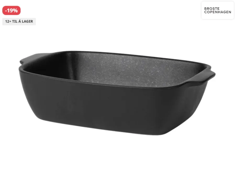 Broste Vig eldfast mót 25,5×16,5 Stoneware svart