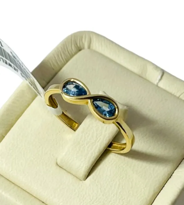 14k Gold Blue Sapphire Infinity Ring