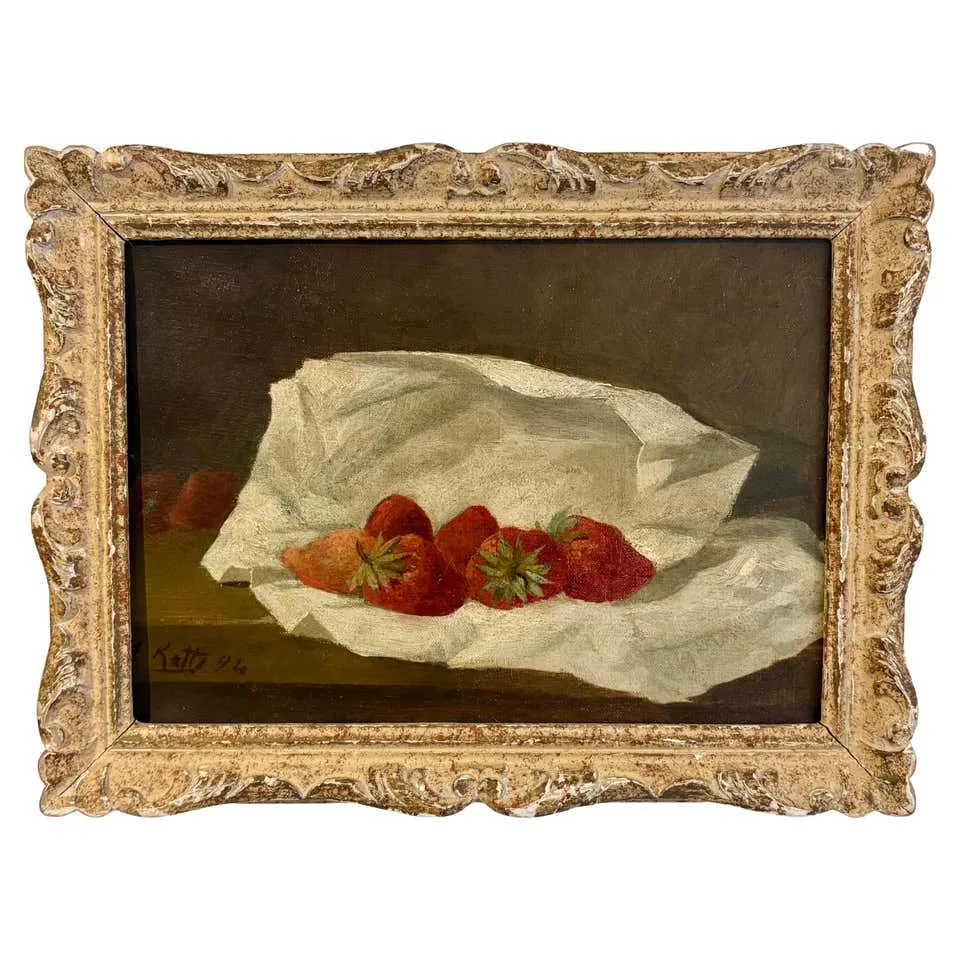 'Strawberries' Oil on canvas , signed and dated 1894