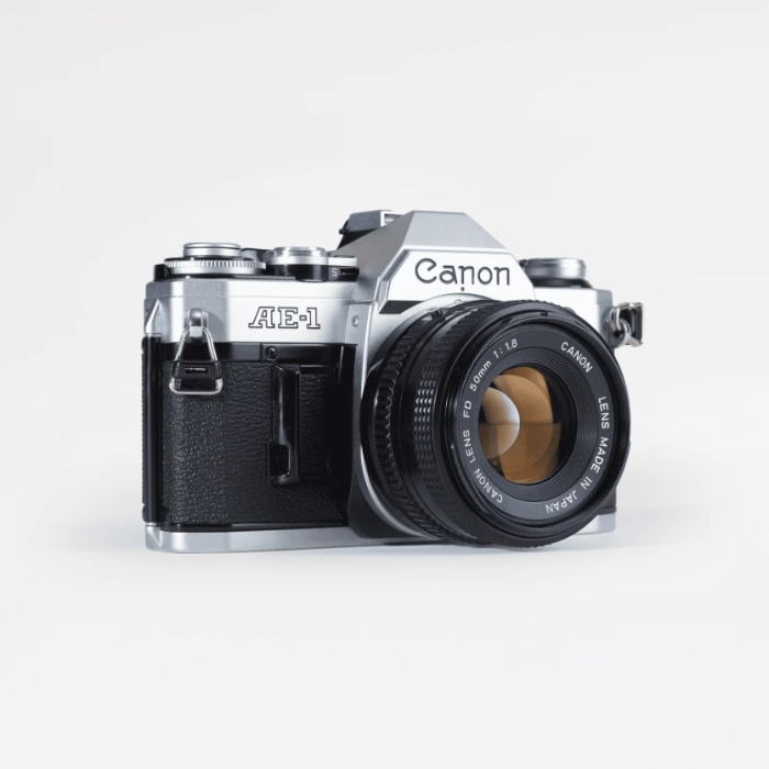 Vintage Canon AE-1 35mm SLR Camera with 50mm 1:1.8 Lens