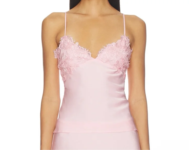 Revolve Bardot lace satin camisole
