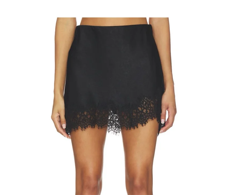 Revolve sanctuary black lace mini skirt