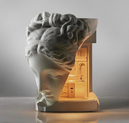 Candle warmer statue