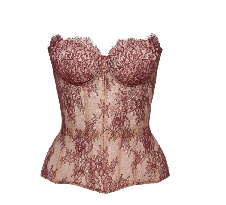 Statnaia lace burgundy corset top 