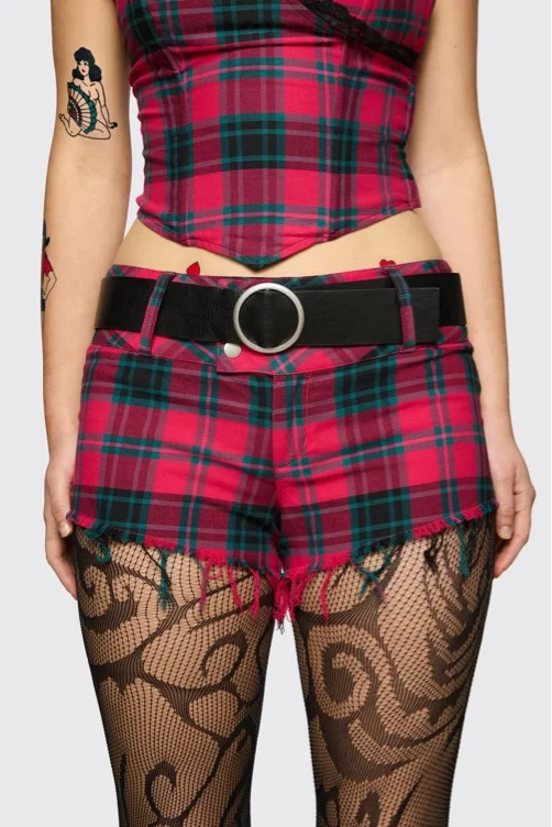 DANGERFIELD Dizzy Tartan Micro Short | 6 / Red