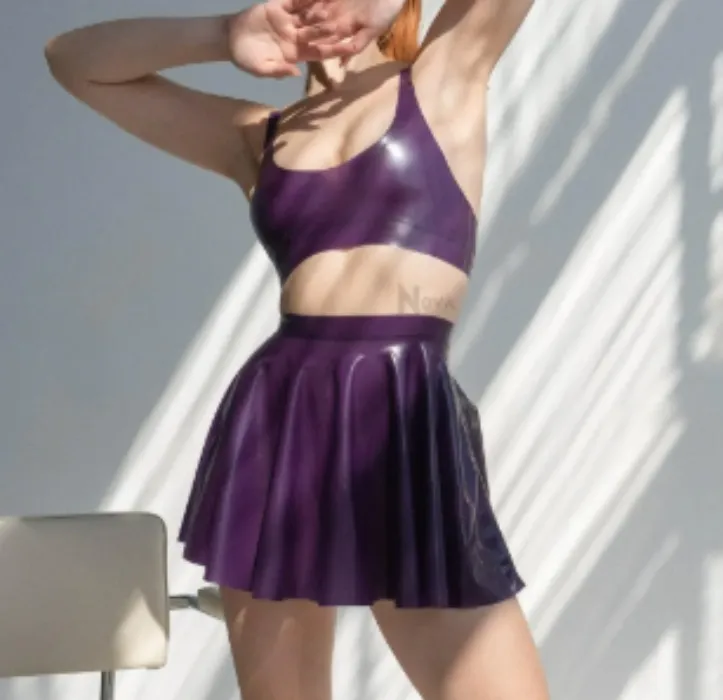 Purple Latex Set - Top + Skirt 