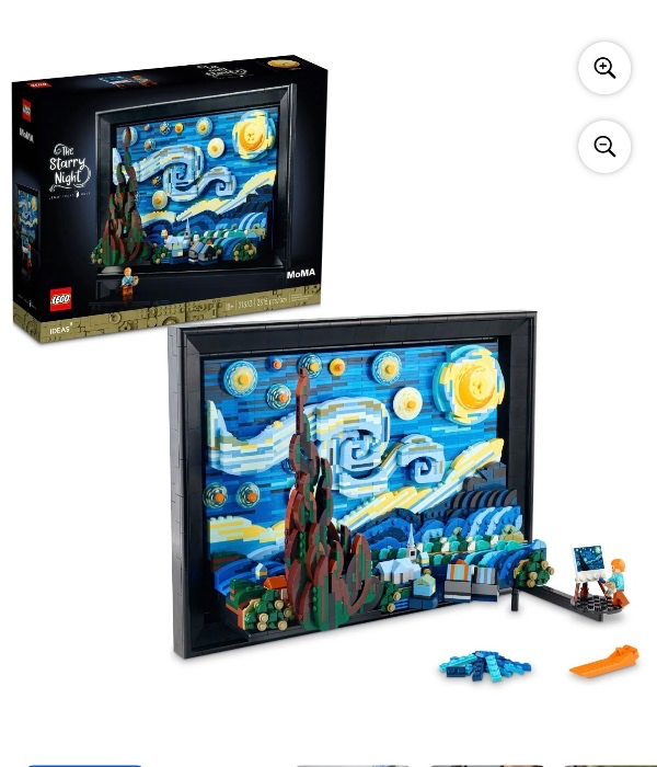 LEGO Ideas Vincent Van Gogh The Starry Night - 3D Puzzle Building Set for Adults, Ages 18+ - Beautifully Detailed Home Wall Art Decor - Unique Gift Idea for Art Fans - 21333