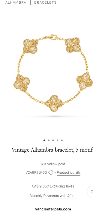 Vintage Alhambra bracelet, 5 motifs