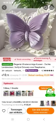 Paarse vlinderkussens