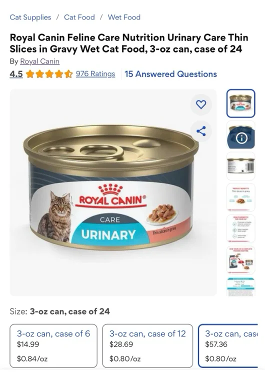 Royal Canin Feline Care Nutrition Urinary Care Thin Slices in Gravy Wet Cat Food