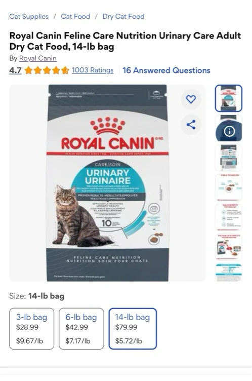Royal Canin Feline Care Nutrition Urinary Care Adult Dry Cat Food