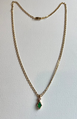 Diamond Emerald Gold Necklace